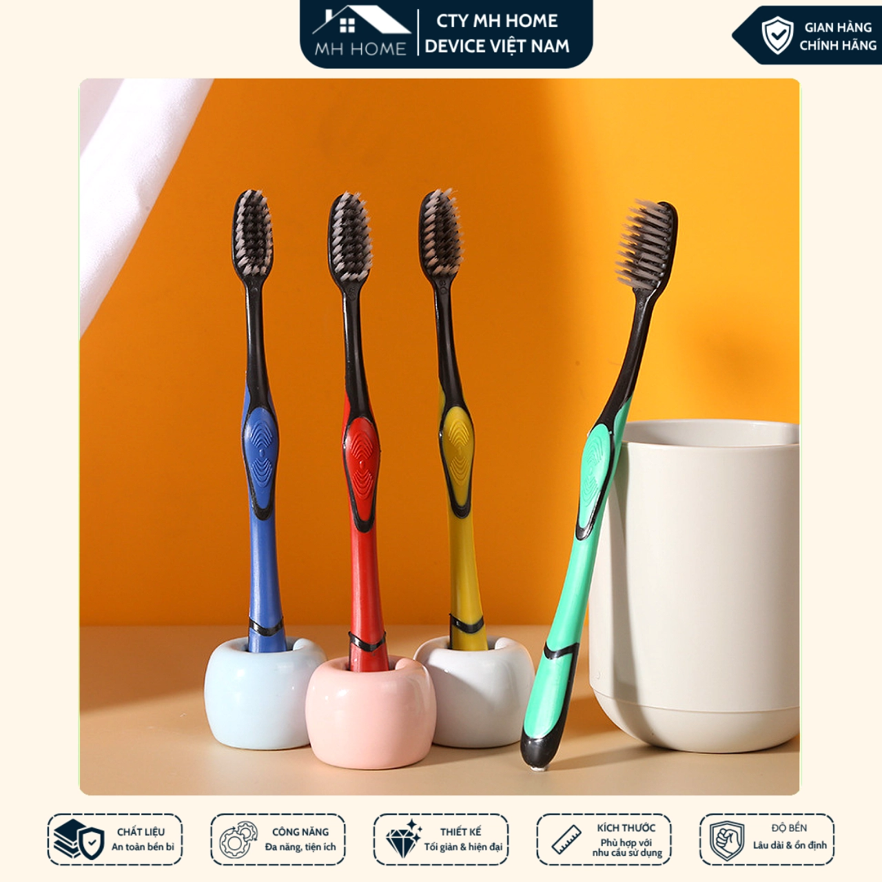 Combo 5/10/20/30 Bàn Chải Đánh Răng Than Tre Hoạt Tính Lông Mềm Làm Sạch Răng Miệng | MH Home